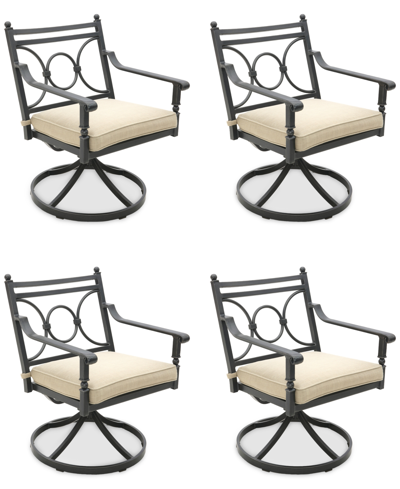 AGIO WYTHBURN MIX AND MATCH SCROLL OUTDOOR SWIVEL CHAIRS, SET OF 4, CREATED FOR MACY'S