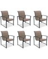 AGIO WYTHBURN MIX AND MATCH SLEEK SLING OUTDOOR DINING CHAIRS, SET OF 6