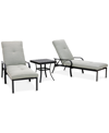 Agio Astaire Outdoor 3-pc Chaise Set (2 Chaise Lounge Chairs + 1 End Table), Created For Macy's In Oyster Light Grey