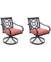 Agio St Croix Outdoor 2-pc Swivel Chair Bundle Set In Peony Brick Red