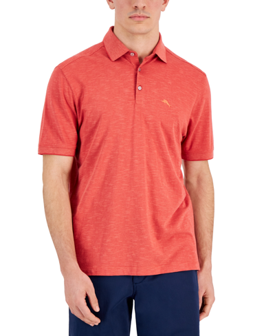 Tommy Bahama Men's Portola Point Space-dyed Stripe Polo Shirt In Baked Apple