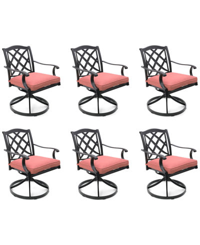 AGIO WYTHBURN MIX AND MATCH LATTICE OUTDOOR SWIVEL CHAIRS, SET OF 6, CREATED FOR MACY'S