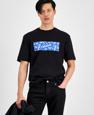Hugo By  Boss Men's Regular-fit Logo Graphic T-shirt In Black