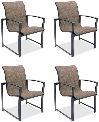 AGIO WYTHBURN MIX AND MATCH SLEEK SLING OUTDOOR DINING CHAIRS, SET OF 4, CREATED FOR MACY'S