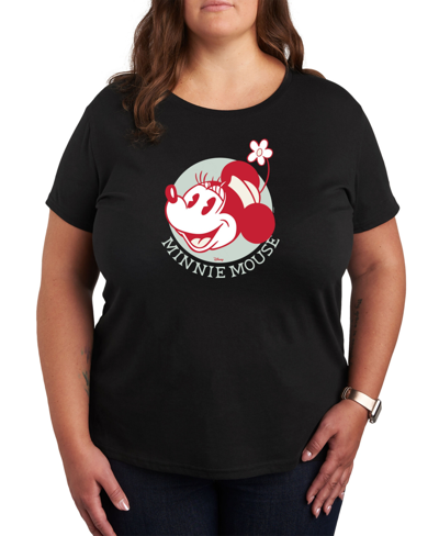 Air Waves Trendy Plus Size Minnie Mouse Graphic T-shirt In Black
