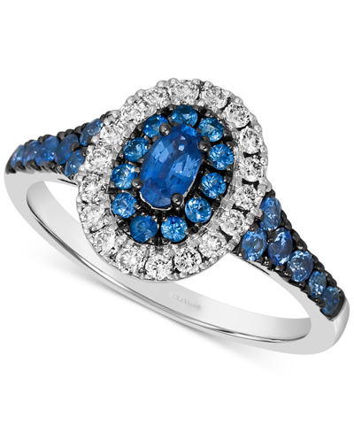 Le Vian Blueberry Sapphire (3/4 Ct. T.w.) & Nude Diamond (1/4 Ct. T.w.) Halo Ring In 14k White Gold In No Color