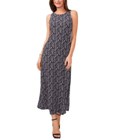 Vince Camuto Women's Printed Keyhole Sleeveless Maxi Dress In Classic Navy