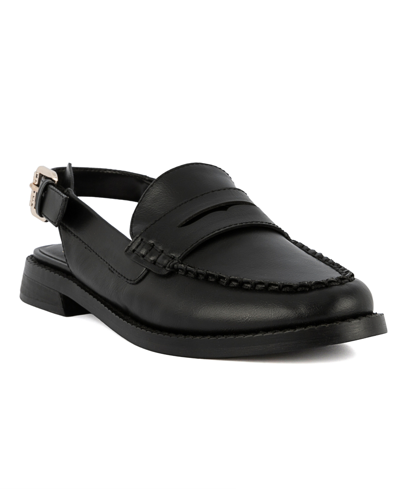 Jones New York Renaud Womens Faux Leather Mules Slingbacks In Black Patent