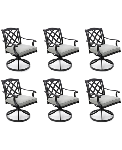AGIO WYTHBURN MIX AND MATCH LATTICE OUTDOOR SWIVEL CHAIRS, SET OF 6, CREATED FOR MACY'S