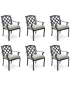 AGIO WYTHBURN MIX AND MATCH LATTICE OUTDOOR DINING CHAIRS, SET OF 6