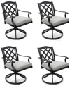 AGIO WYTHBURN MIX AND MATCH LATTICE OUTDOOR SWIVEL CHAIRS, SET OF 4