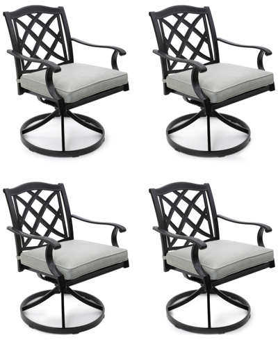 AGIO WYTHBURN MIX AND MATCH LATTICE OUTDOOR SWIVEL CHAIRS, SET OF 4, CREATED FOR MACY'S