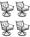 AGIO WYTHBURN MIX AND MATCH SCROLL OUTDOOR SWIVEL CHAIRS, SET OF 4