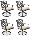 Agio Wythburn Mix And Match Lattice Outdoor Swivel Chairs, Set Of 4 In Straw Natural,bronze Finish