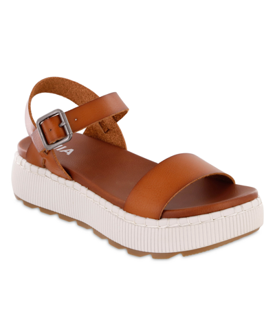 Mia Hayley Platform Sandal In Cognac