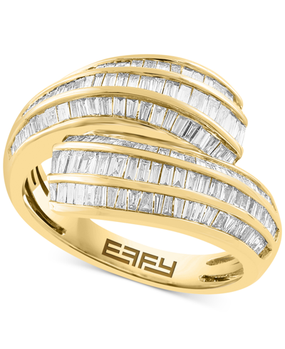 Effy Collection Effy Diamond Baguette Multirow Bypass Ring (3/4 Ct. T.w.) In 14k Gold In Yellow Gol