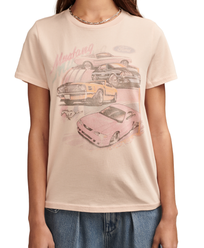 Lucky Brand Women's Ford Mustang Cotton Crewneck T-shirt In Sepia Rose