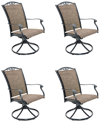 AGIO WYTHBURN MIX AND MATCH FILIGREE SLING OUTDOOR SWIVEL CHAIRS, SET OF 4