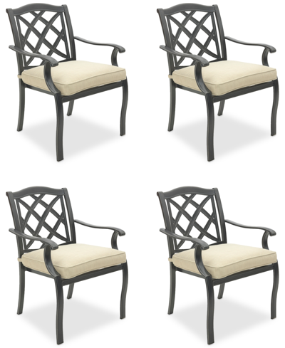 AGIO WYTHBURN MIX AND MATCH LATTICE OUTDOOR DINING CHAIRS, SET OF 4