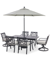 AGIO ST CROIX OUTDOOR 7-PC DINING SET (68X38" TABLE + 4 DINING CHAIRS + 2 SWIVEL CHAIRS)