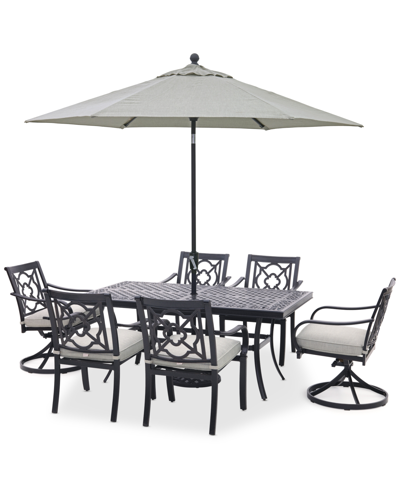 AGIO ST CROIX OUTDOOR 7-PC DINING SET (68X38" TABLE + 4 DINING CHAIRS + 2 SWIVEL CHAIRS), CREATED FOR MAC