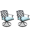 AGIO WYTHBURN MIX AND MATCH LATTICE OUTDOOR SWIVEL CHAIRS, SET OF 2
