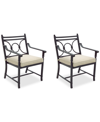 Agio Wythburn Mix And Match Scroll Outdoor Dining Chairs, Set Of 2 In Straw Natural,bronze Finish