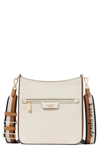 Kate Spade Hudson Colorblock Pebble Leather Crossbody Bag In Parchment