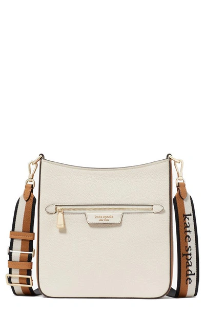 Kate Spade Hudson Colorblock Pebble Leather Crossbody Bag In Parchment Multi