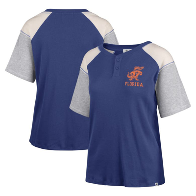 47 Brand '47 Royal Florida Gators Underline Harvey Colorblock Raglan Henley T-shirt