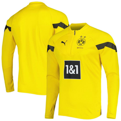 Puma Yellow Borussia Dortmund Raglan Drycell Quarter-zip Training Top
