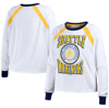 WEAR BY ERIN ANDREWS WEAR BY ERIN ANDREWS WHITE SEATTLE MARINERS RAGLAN LONG SLEEVE T-SHIRT