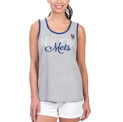 G-iii 4her By Carl Banks Gray New York Mets Fastest Lap Tank Top