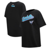 Pro Standard Black Charlotte Hornets Script Boyfriend T-shirt In Black