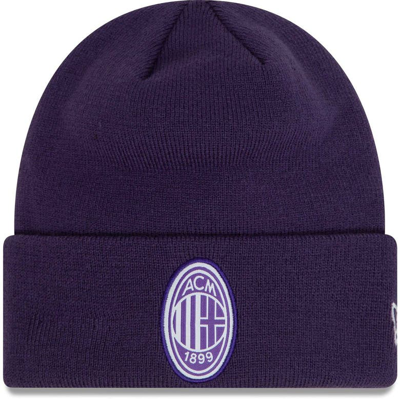 New Era Purple Ac Milan Seasonal Color Cuffed Knit Hat In Blue