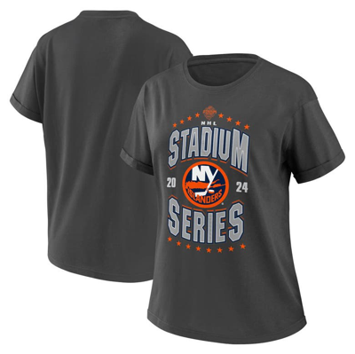 Wear By Erin Andrews Charcoal New York Islanders 2024 Nhl Stadium Series Boyfriend T-shirt