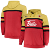 MITCHELL & NESS MITCHELL & NESS RED CHICAGO BULLS BIG & TALL HARDWOOD CLASSICS HEAD COACH PULLOVER HOODIE