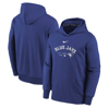 NIKE YOUTH NIKE ROYAL TORONTO BLUE JAYS AUTHENTIC COLLECTION PERFORMANCE PULLOVER HOODIE