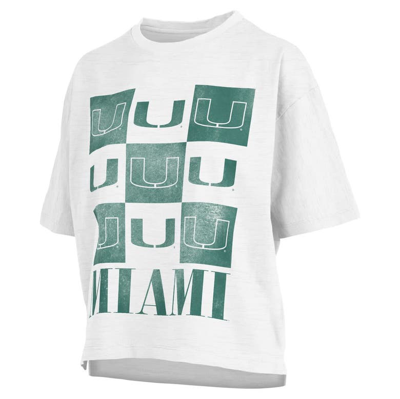 Pressbox White Miami Hurricanes Motley Crew Andy Waist Length Oversized T-shirt