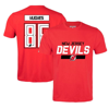 LEVELWEAR LEVELWEAR JACK HUGHES RED NEW JERSEY DEVILS RICHMOND PLAYER NAME & NUMBER T-SHIRT