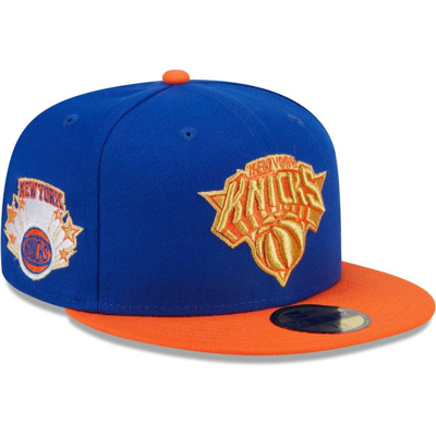 New Era Men's  Blue, Orange New York Knicks Gameday Gold Pop Stars 59fifty Fitted Hat In Blue,orange