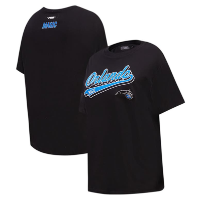 Pro Standard Black Orlando Magic Script Boyfriend T-shirt