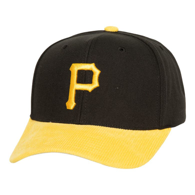 Mitchell & Ness Men's  Black Pittsburgh Pirates Corduroy Pro Snapback Hat