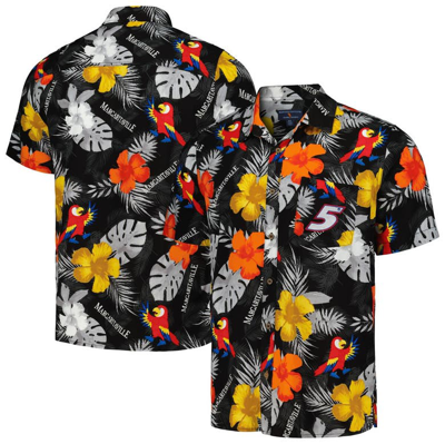 Margaritaville Black Kyle Larson Island Life Floral Party Full-button Shirt