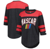 Starter Women's  Black Nascar Full Back Block 3/4-sleeve Tri-blend Top In Black