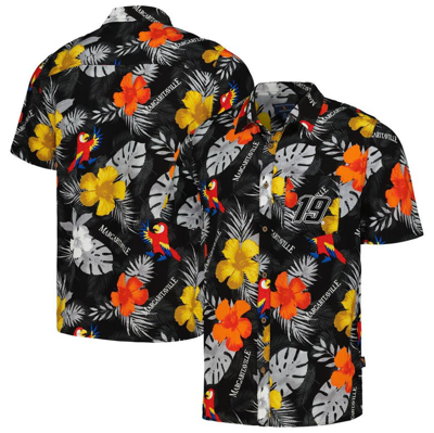 Margaritaville Black Martin Truex Jr Island Life Floral Party Full-button Shirt