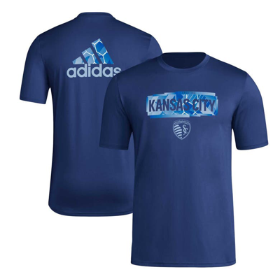 Adidas Originals Adidas Navy Sporting Kansas City Local Pop Aeroready T-shirt