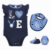Outerstuff Newborn & Infant Navy/light Blue Tampa Bay Rays Three-piece Love Of Baseball Bib Bodysuit & Booties In Navy