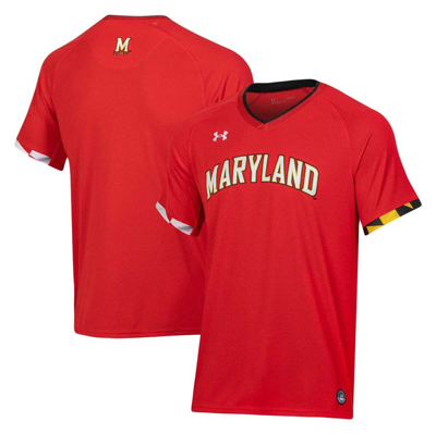 Under Armour Red Maryland Terrapins Softball V-neck Jersey