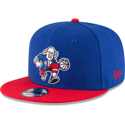 New Era Men's Royal/red Philadelphia 76ers 2-tone 9fifty Adjustable Snapback Hat In Royal Red